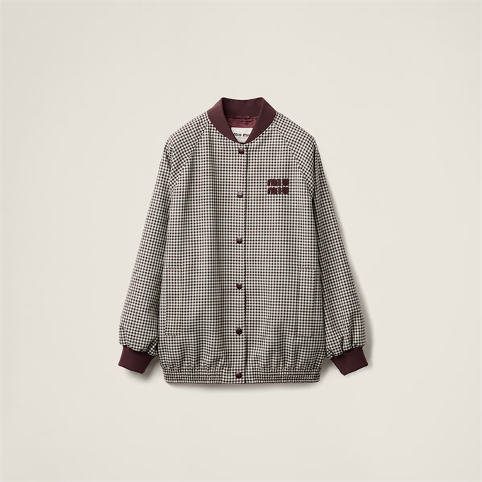 9A+ quality miu miu check bomber jacket